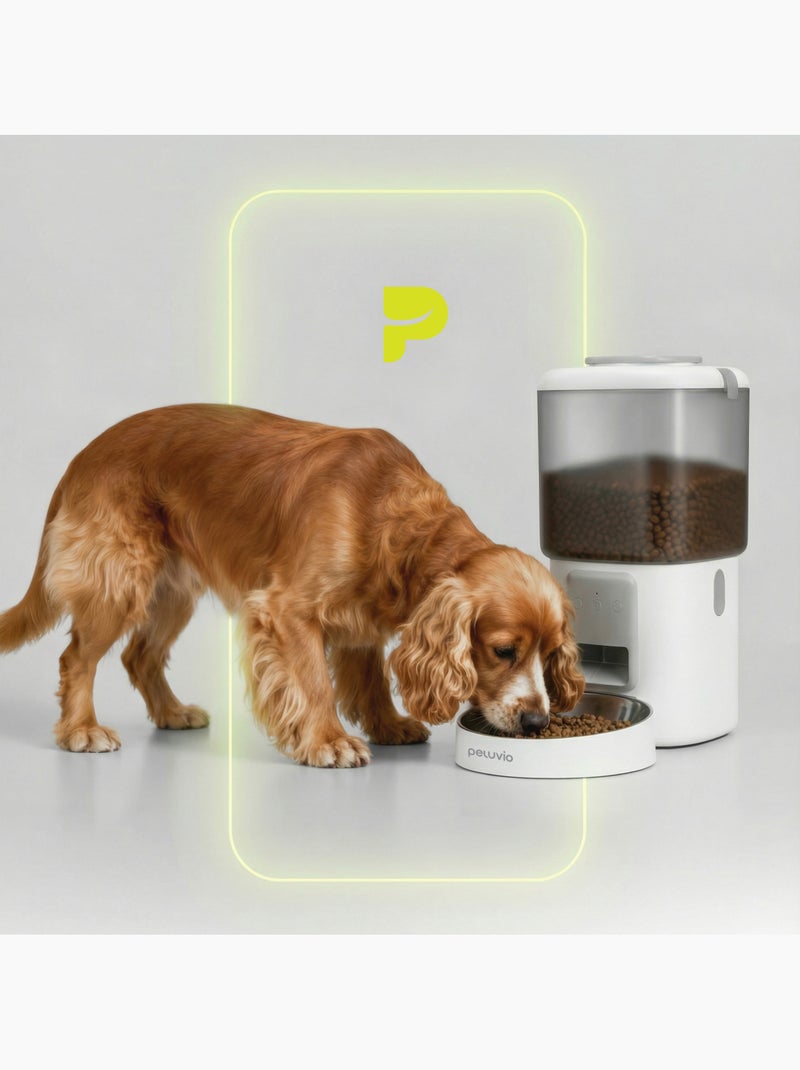 Distributore automatico di croccantini per cani PELUVIO Crispy - Wi-Fi - 4,5 L - 4 pasti/giorno Bianco - Kiabi