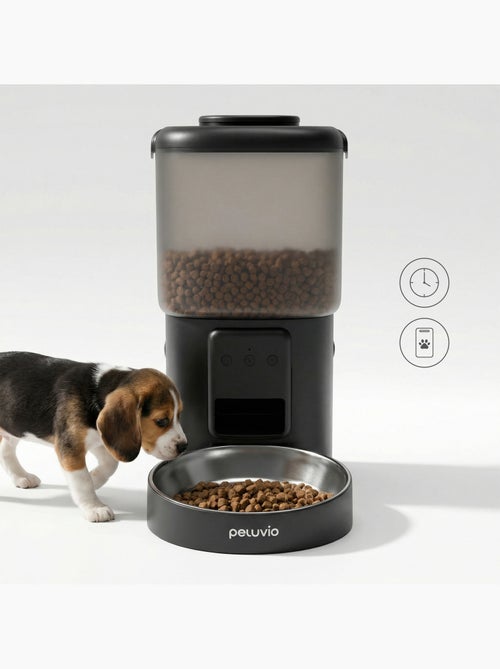 Distributore automatico di croccantini per cani PELUVIO Crispy - Wi-Fi - 4,5 L - 4 pasti/giorno - Kiabi Distributore automatico di croccantini per cani PELUVIO Crispy - Wi-Fi - 4,5 L - 4 pasti/giorno - Kiabi