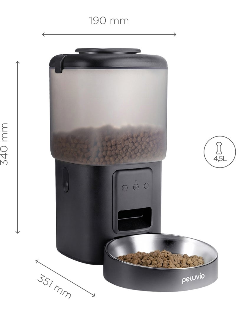 Distributore automatico di croccantini per cani PELUVIO Crispy - Wi-Fi - 4,5 L - 4 pasti/giorno Nero - Kiabi