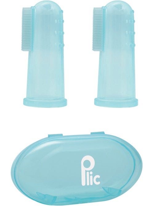 Ditale spazzolino silicone bebè set 2 blu - Kiabi