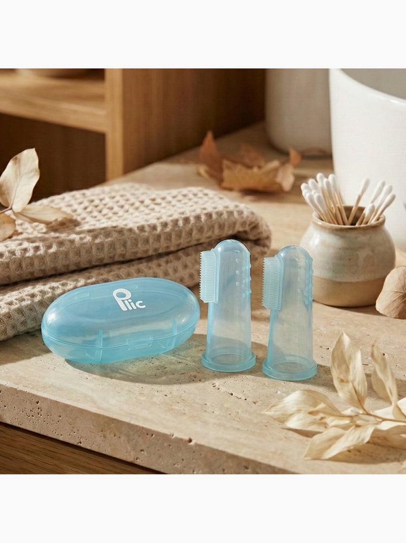 Ditale spazzolino silicone bebè set 2 blu Blu - Kiabi
