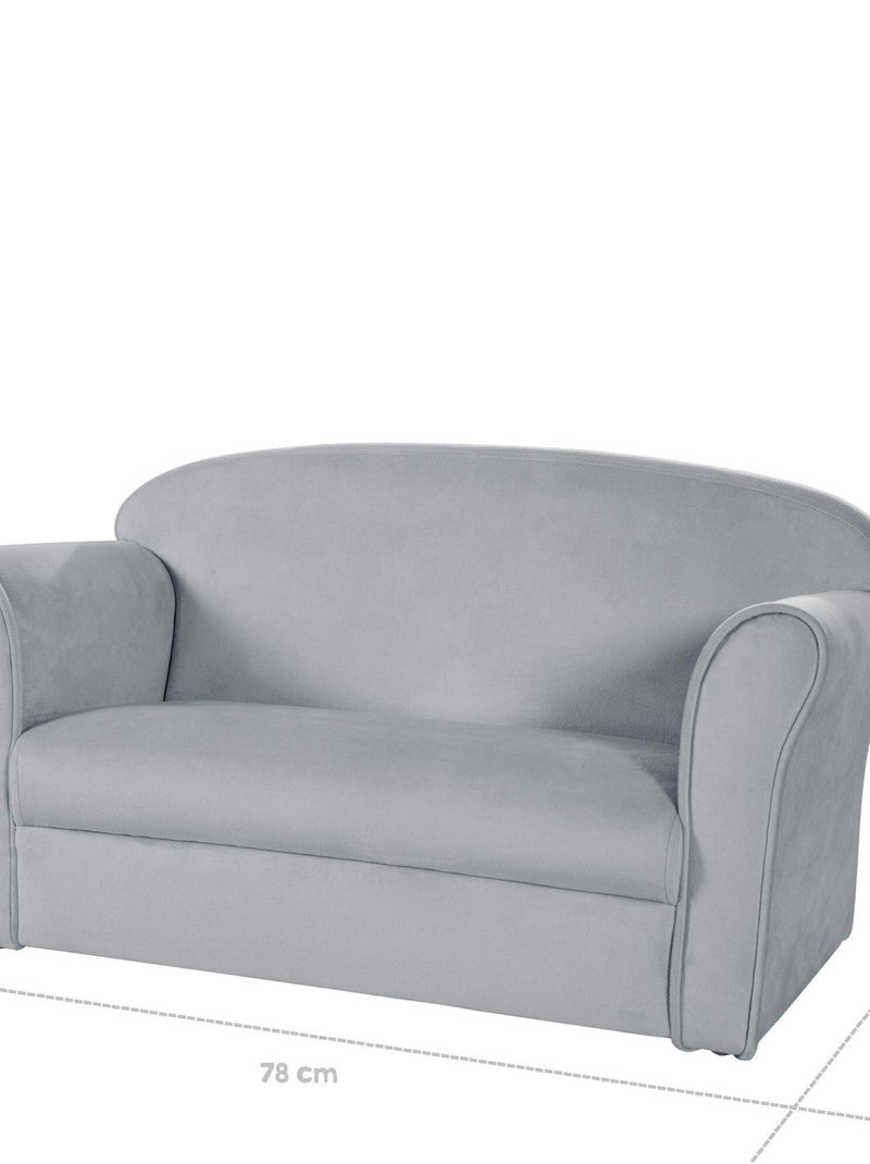 Divanetto per bambini comodo in velluto – ROBA "Lil Sofa" Grigio - Kiabi