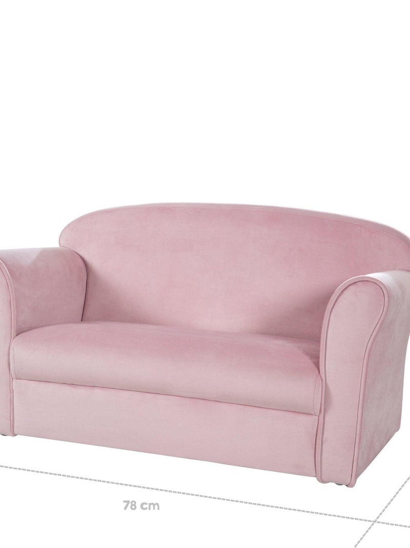 Divanetto per bambini comodo in velluto – ROBA "Lil Sofa" Rosa - Kiabi