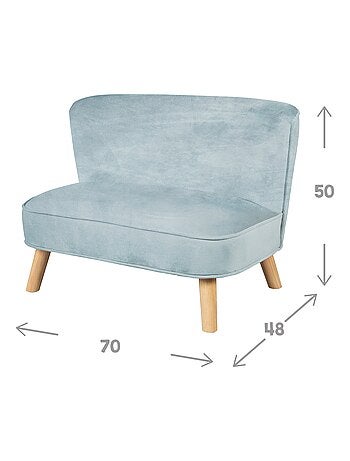 Divanetto per bambini in velluto con gambe in legno massello – ROBA "Lil Sofa