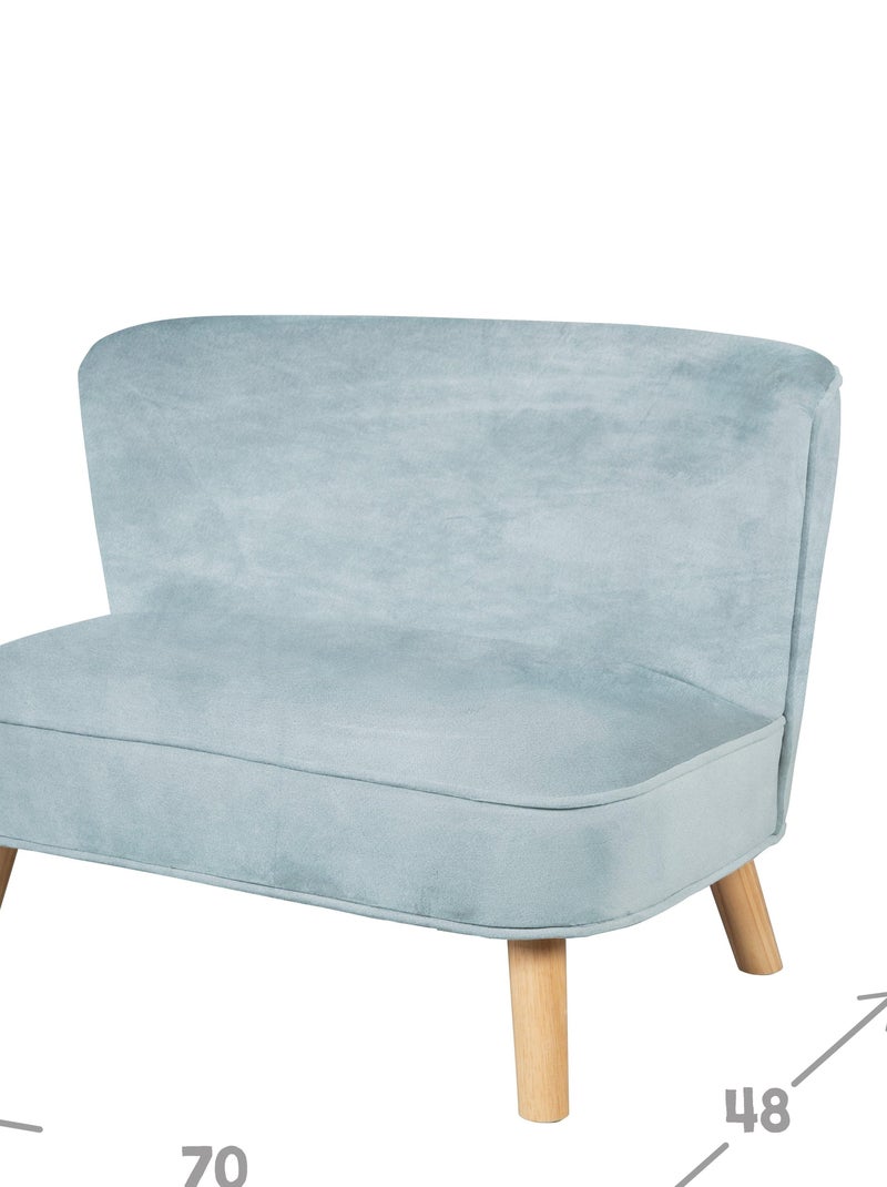 Divanetto per bambini in velluto con gambe in legno massello – ROBA "Lil Sofa" Blu chiaro - Kiabi