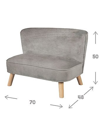 Divanetto per bambini in velluto con gambe in legno massello – ROBA "Lil Sofa