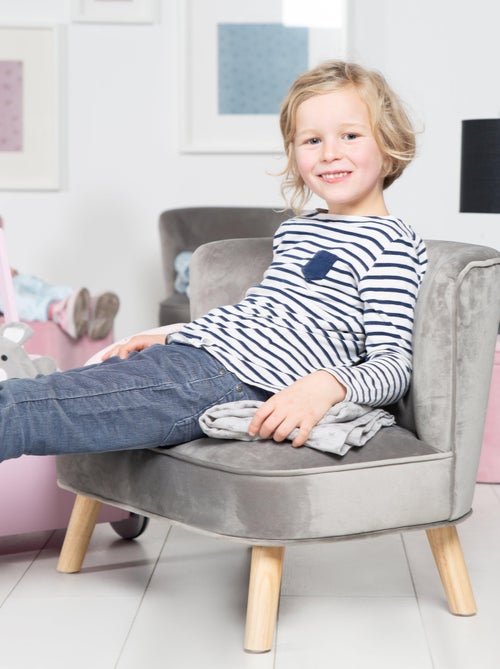 Divanetto per bambini in velluto con gambe in legno massello – ROBA "Lil Sofa" - Kiabi