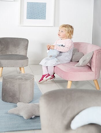 Divanetto per bambini in velluto con gambe in legno massello – ROBA "Lil Sofa