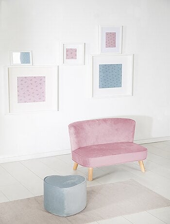 Divanetto per bambini in velluto con gambe in legno massello – ROBA "Lil Sofa