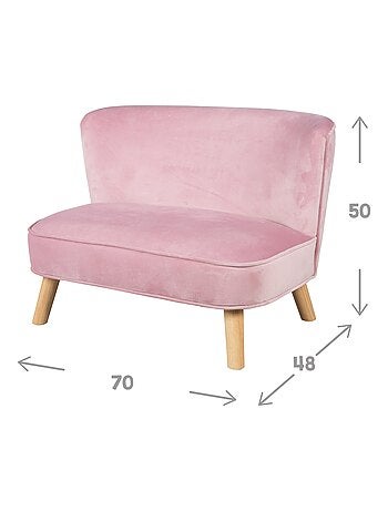 Divanetto per bambini in velluto con gambe in legno massello – ROBA "Lil Sofa