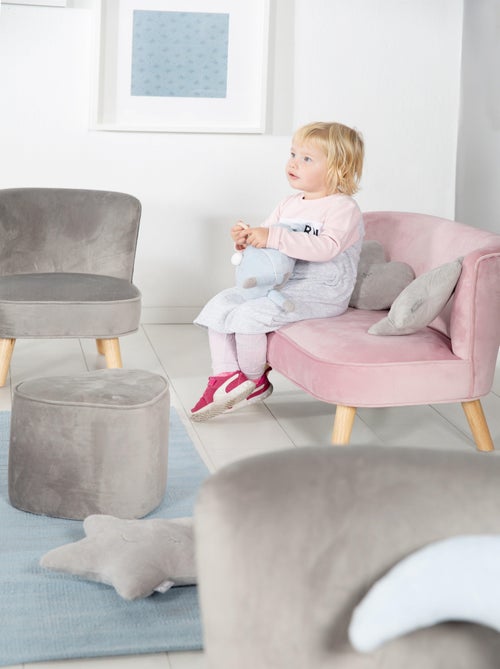 Divanetto per bambini in velluto con gambe in legno massello – ROBA "Lil Sofa" - Kiabi