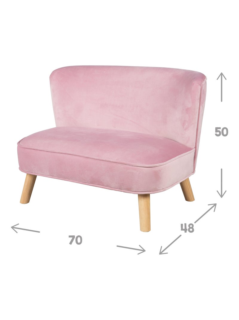 Divanetto per bambini in velluto con gambe in legno massello – ROBA "Lil Sofa" Rosa - Kiabi
