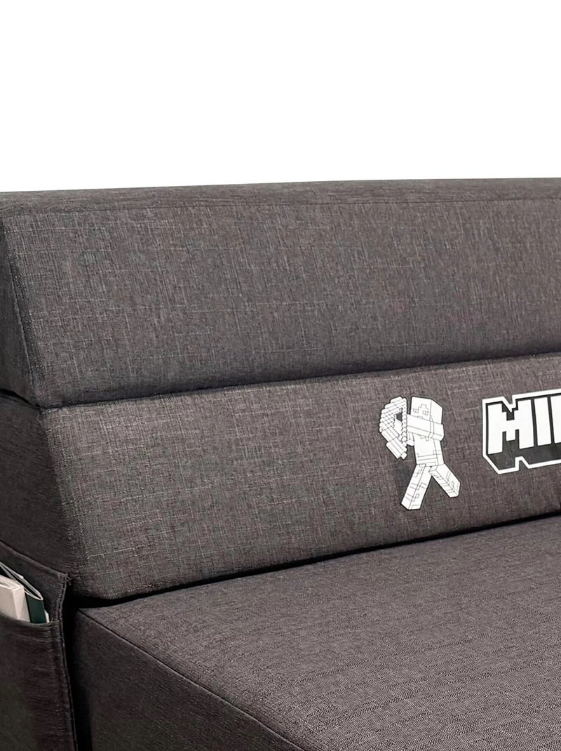 Divano‑letto pieghevole per bambini e ospiti "Roba" – Minecraft Grigio grigio bianco - Kiabi
