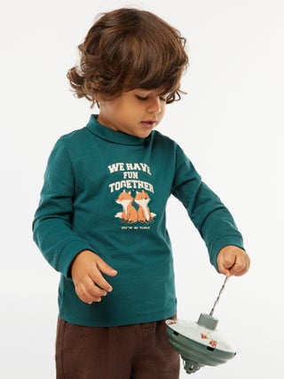 Dolcevita a collo alto con stampa in rilievo