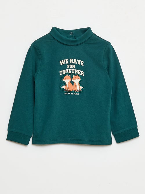 Dolcevita a collo alto con stampa in rilievo - Kiabi