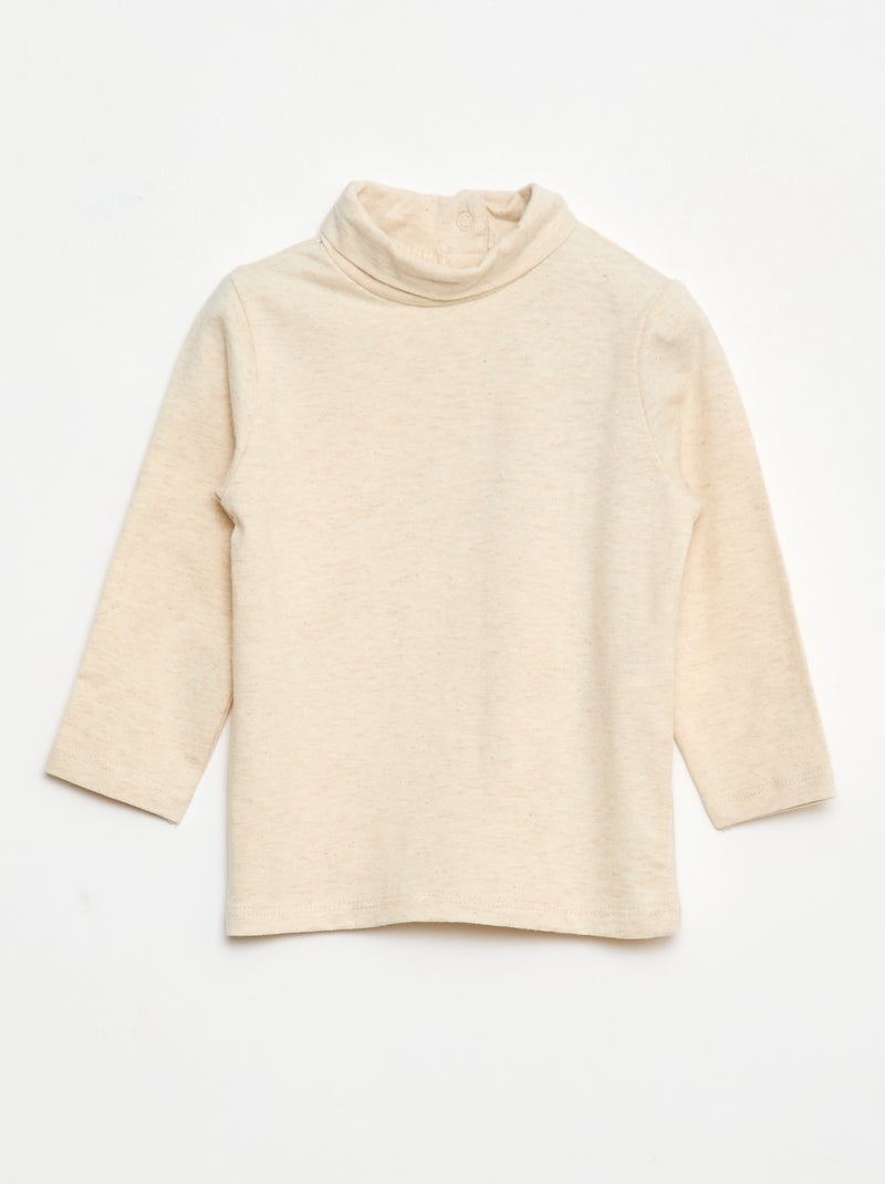 Dolcevita a collo alto tinta unita Beige - Kiabi