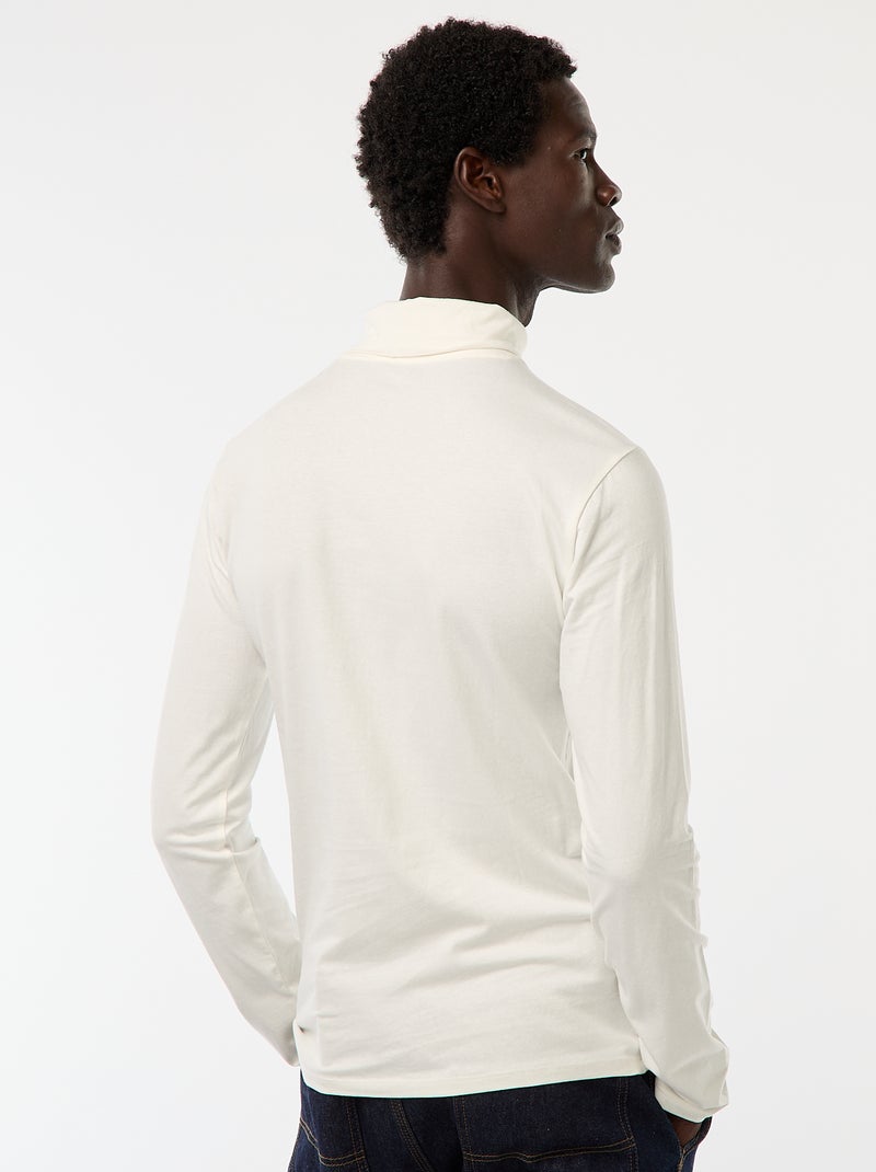 Dolcevita a collo alto tinta unita Bianco - Kiabi