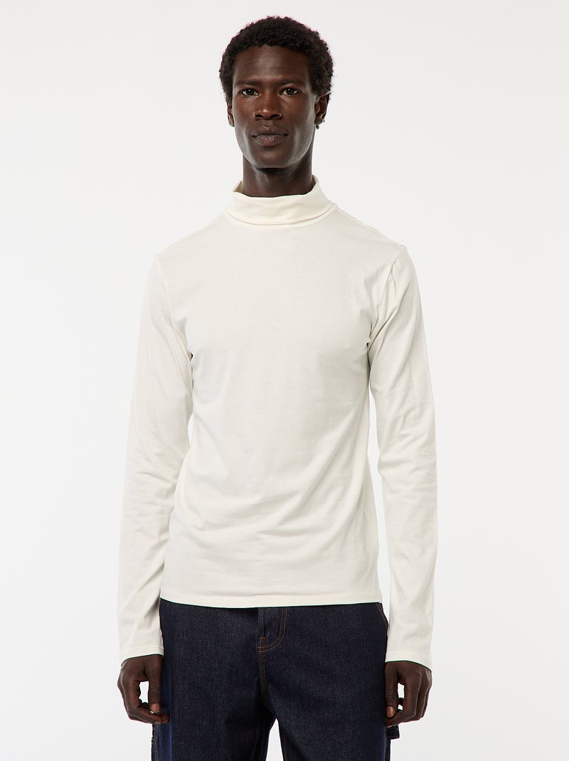 Dolcevita a collo alto tinta unita Bianco - Kiabi