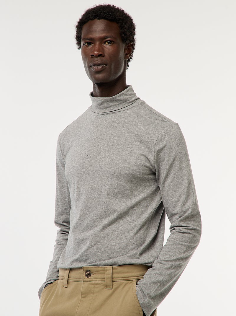 Dolcevita a collo alto tinta unita Grigio - Kiabi