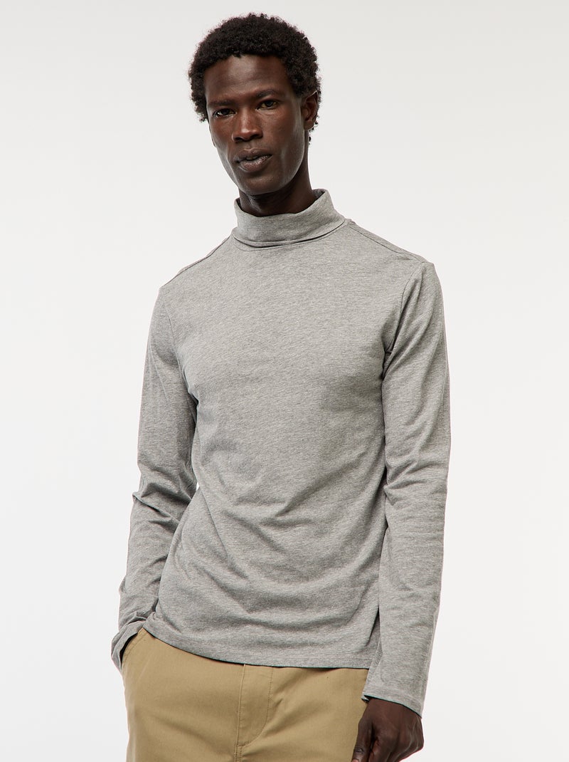 Dolcevita a collo alto tinta unita Grigio - Kiabi