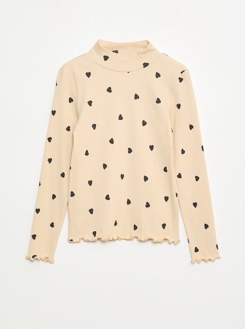 Dolcevita a costine in cotone - Kiabi