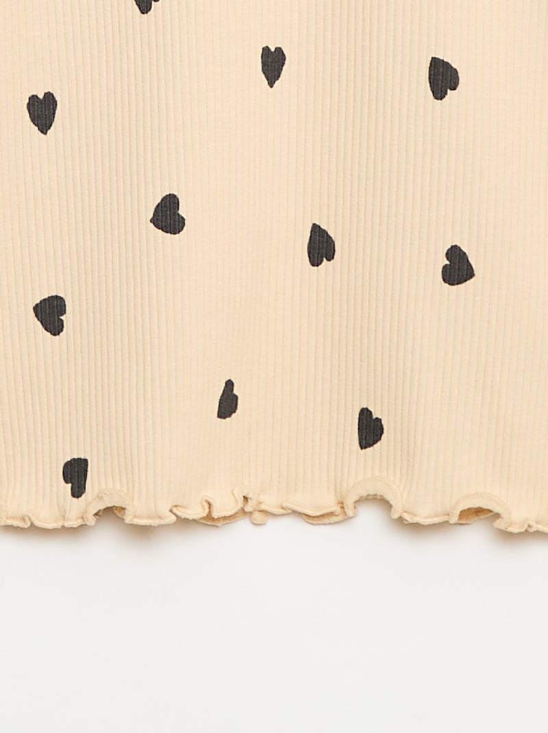 Dolcevita a costine in cotone Beige - Kiabi