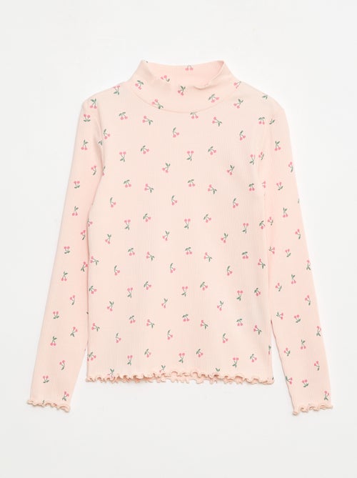 Dolcevita a costine in cotone - Kiabi