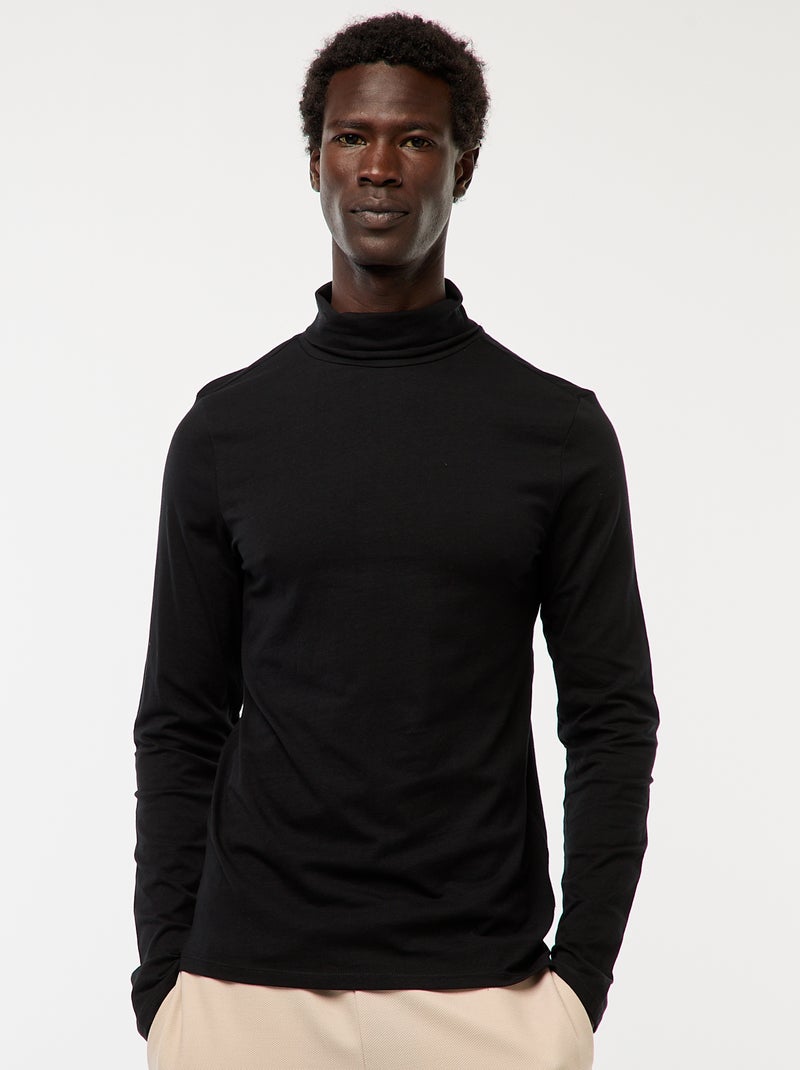 Dolcevita basic a tinta unita Nero - Kiabi