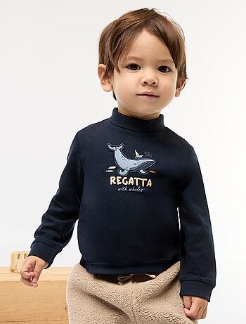 Dolcevita a collo alto con stampa in rilievo