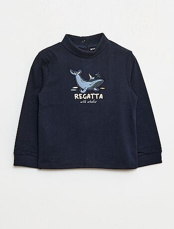 Dolcevita a collo alto con stampa in rilievo