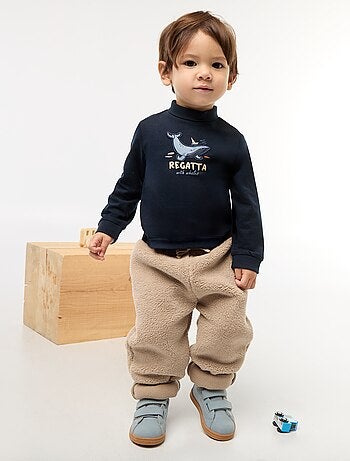 Dolcevita a collo alto con stampa in rilievo