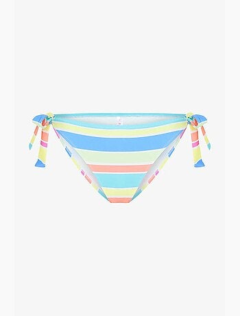 Donna bikini brasiliana a righe penti