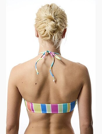 Donna reverse top bikini a righe con scollo a v penti