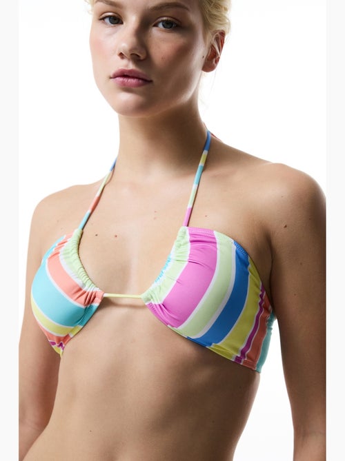 Donna reverse top bikini a righe con scollo a v penti - Kiabi Donna reverse top bikini a righe con scollo a v penti - Kiabi