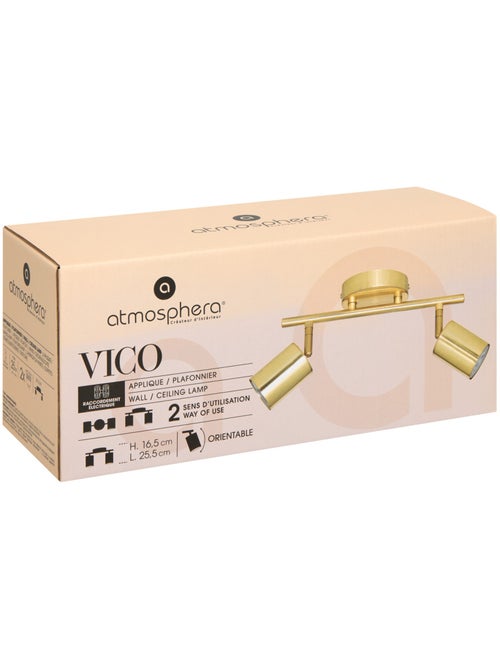 Doppio spot a parete regolabile compatibile con il soffitto - Kiabi Doppio spot a parete regolabile compatibile con il soffitto - Kiabi