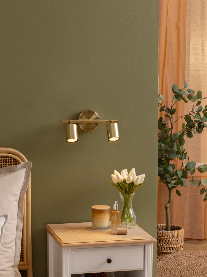 Doppio spot a parete regolabile compatibile con il soffitto Dorato/Oro - Kiabi