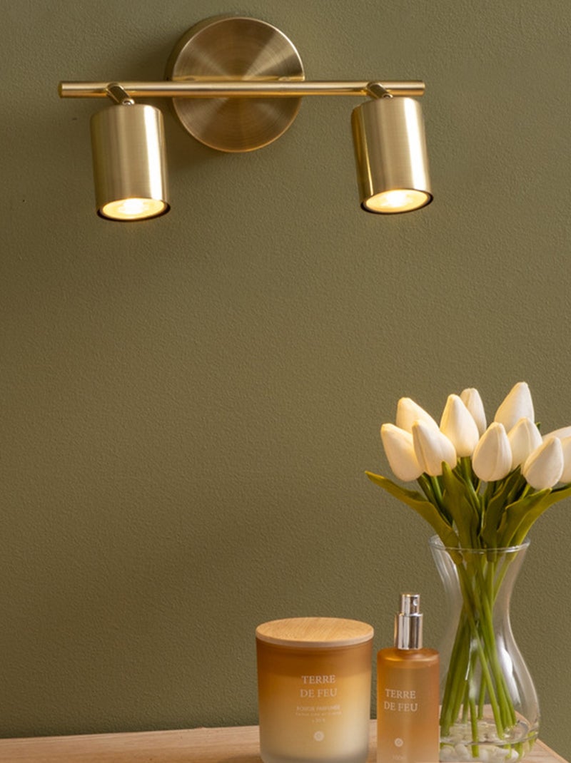 Doppio spot a parete regolabile compatibile con il soffitto Dorato/Oro - Kiabi