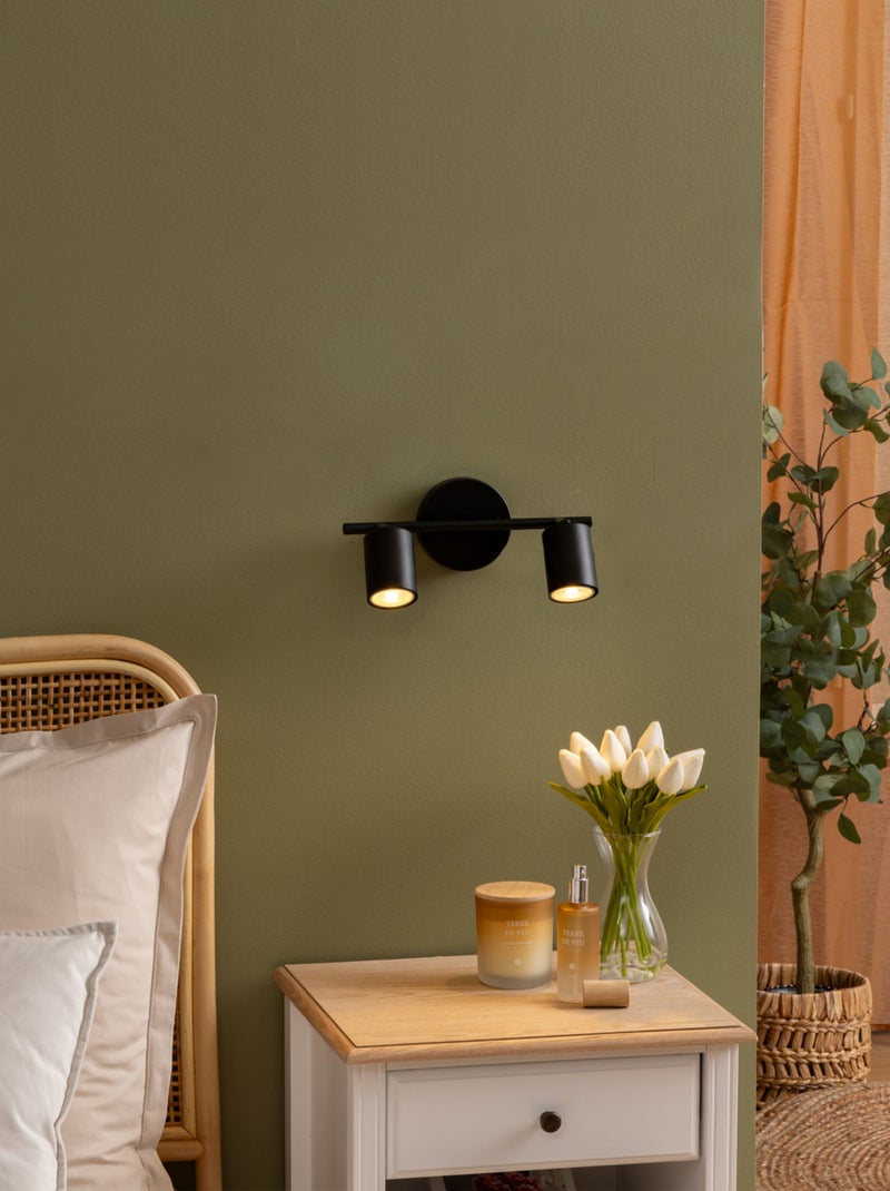 Doppio spot a parete regolabile compatibile con il soffitto Nero - Kiabi