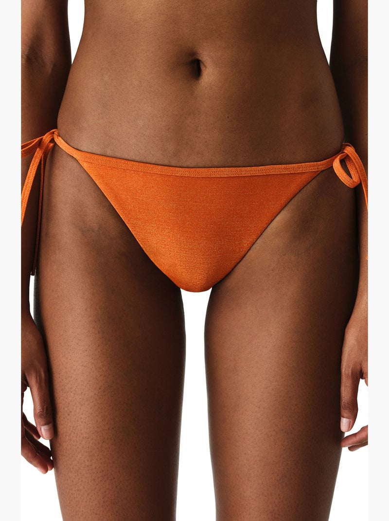Dorothy slip bikini a vita media lucido penti Arancione - Kiabi