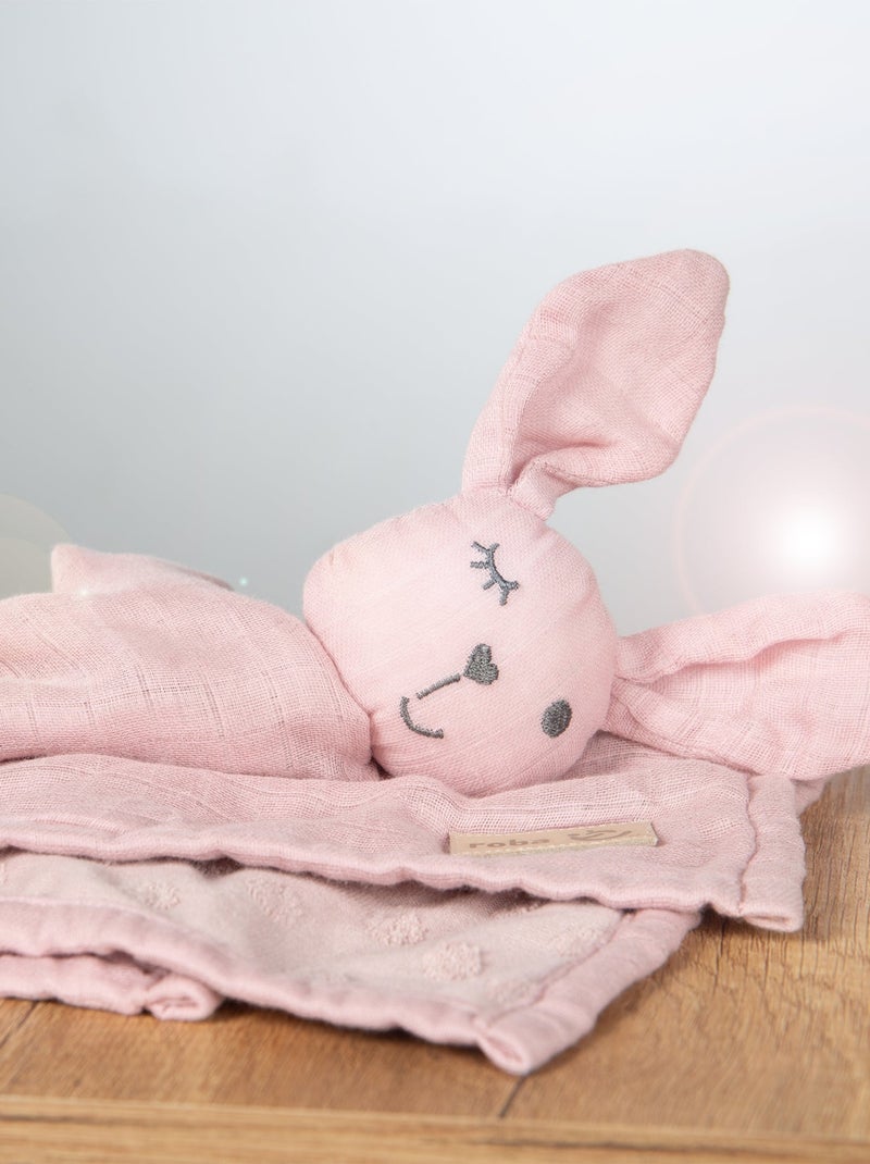 Doudou coniglio in cotone bio certificato Oeko‑Tex – "Roba Lil Planet" Rosa pastello - Kiabi