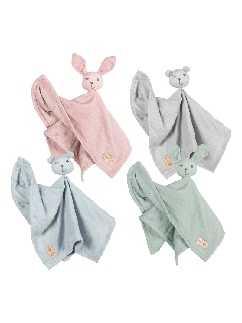 Doudou coniglio in cotone bio certificato Oeko‑Tex – "Roba Lil Planet" Rosa pastello - Kiabi