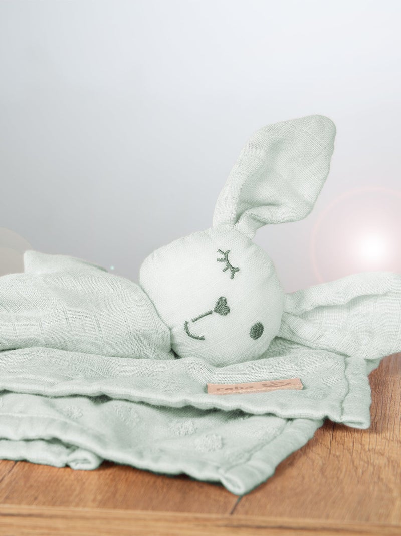 Doudou coniglio in cotone bio certificato Oeko‑Tex – "Roba Lil Planet" Verde acqua - Kiabi
