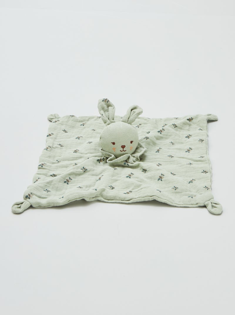Doudou 'coniglio' in garza di cotone BIANCO - Kiabi