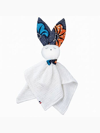 Doudou coniglio personalizzabile in garza di cotone | sevira kids | sevira kids