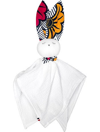 Doudou coniglio personalizzabile in garza di cotone | sevira kids | sevira kids