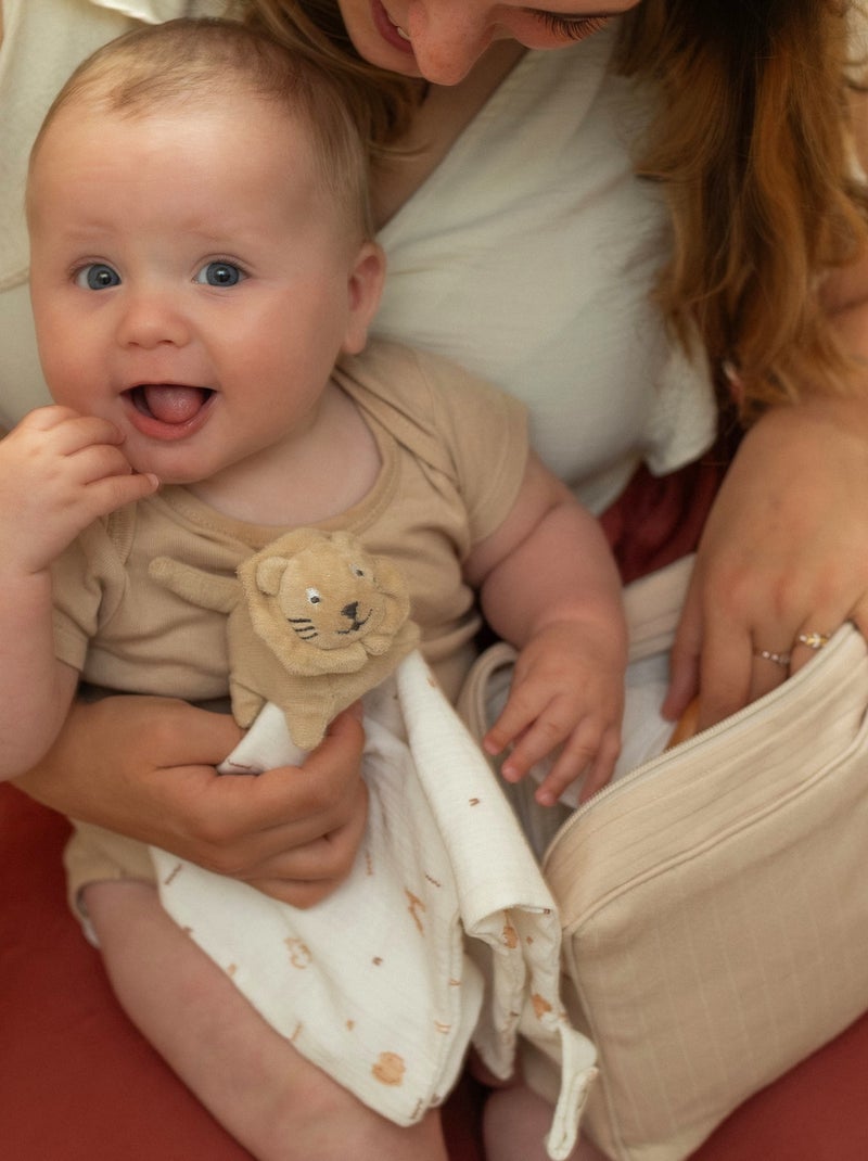 Doudou fazzoletto in mussola per neonato Beige - Kiabi