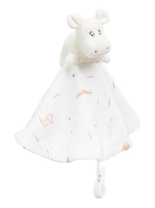 Doudou fazzoletto rotondo in mussola di cotone - modello Hippo - Kiabi