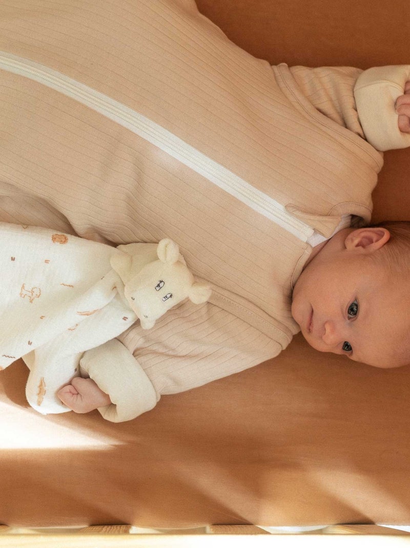 Doudou fazzoletto rotondo in mussola di cotone - modello Hippo Ecru - Kiabi