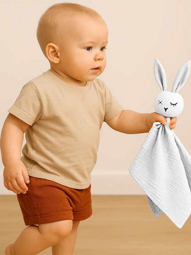 Doudou in mussola di cotone biologico Bianco - Kiabi