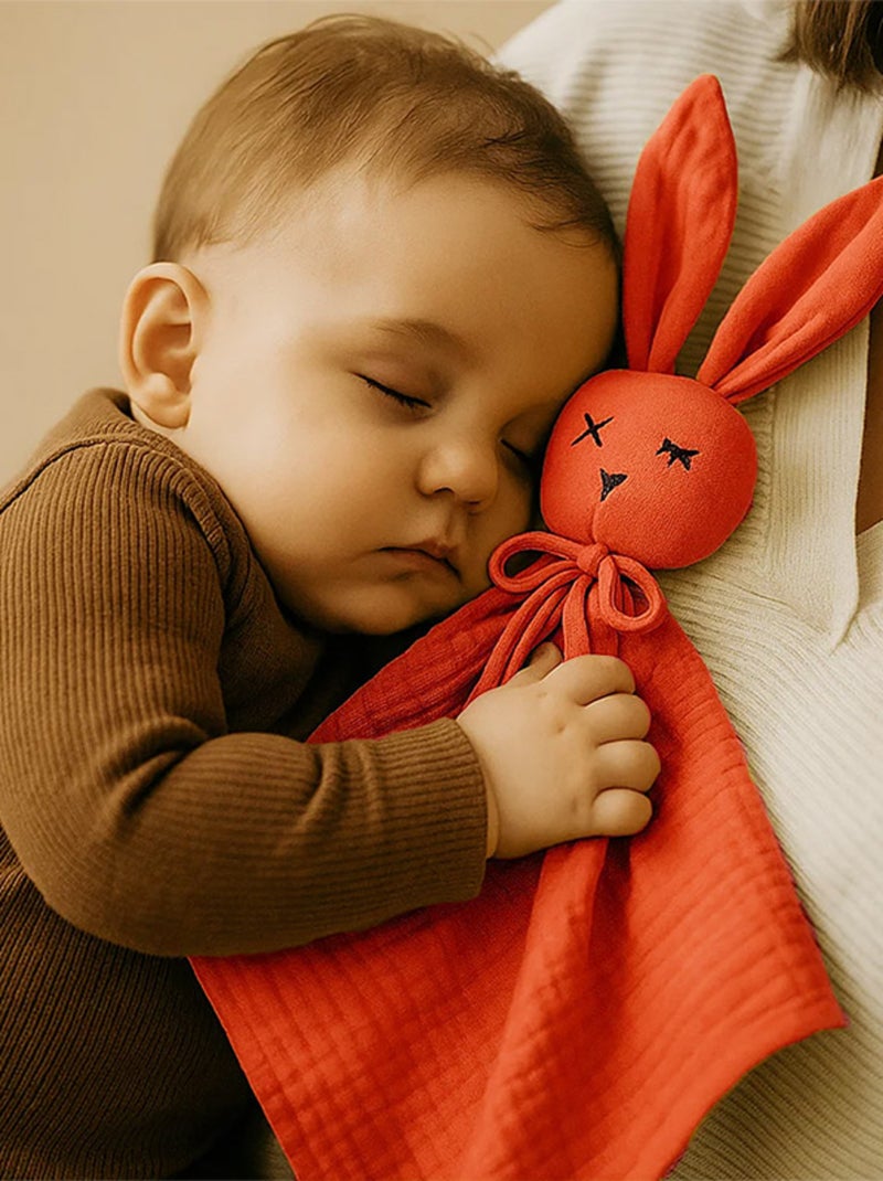 Doudou in mussola di cotone biologico Rosso - Kiabi